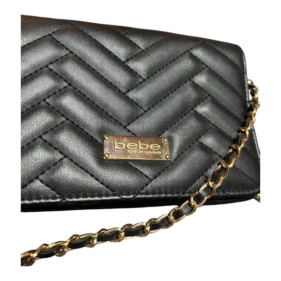 Bebe Black and Gold Mini Quilted Bag - Picture 3 of 7